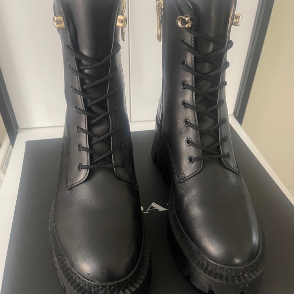COACH Ainsley Black Leather Boots - Picture 1 of 9